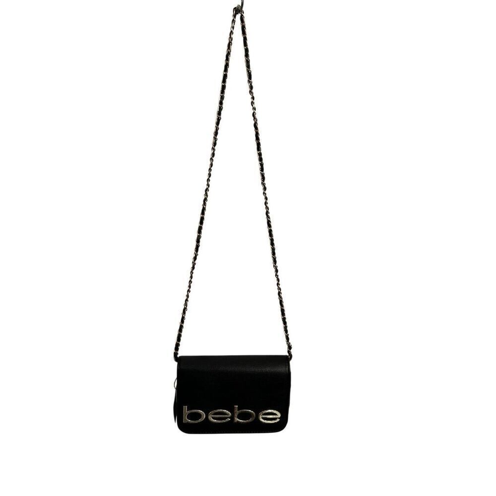 BEBE black crossbody gold, and black new with tags with a gold chain